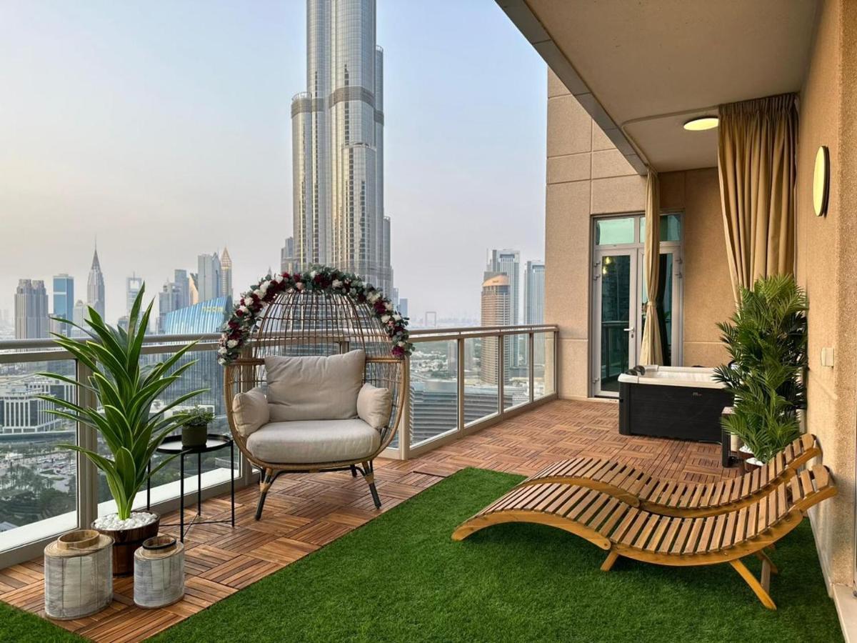 Durrani Homes - Alluring 5Br Penthouse With Burj Khalifa And Fountain View 迪拜 外观 照片